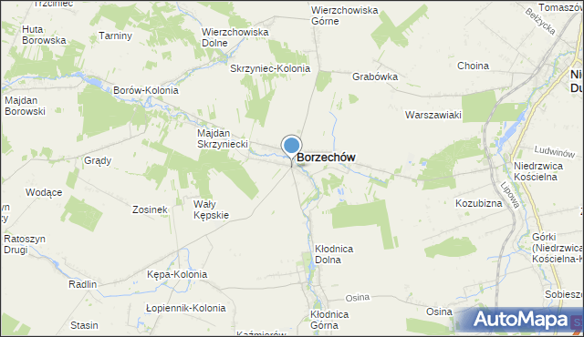 mapa Kępa Borzechowska, Kępa Borzechowska na mapie Targeo